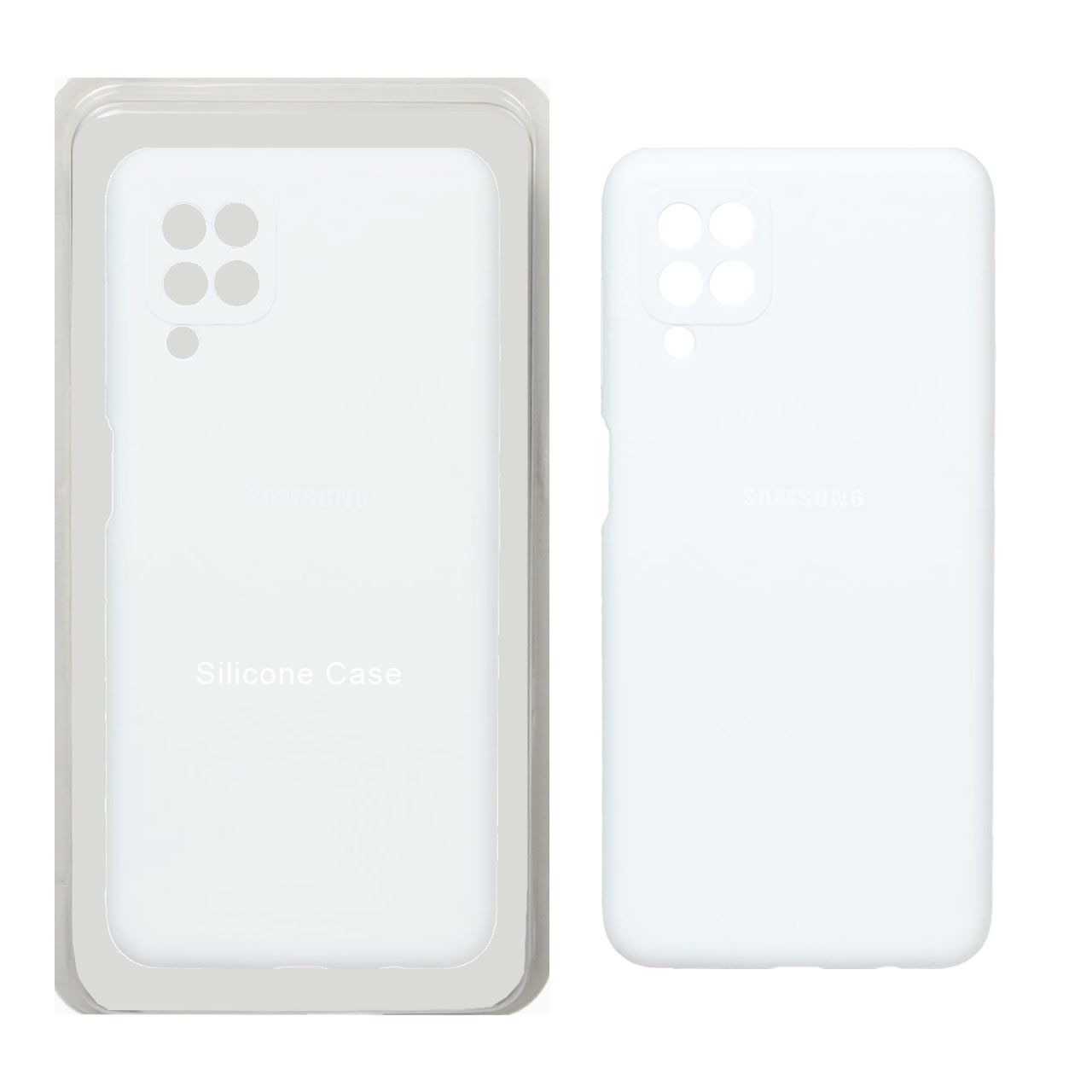 قاب سیلیکونی پاک کنی محافظ لنزدار اورجینال Samsung Galaxy A12 / M12 / F12 - سفید کد 1 (پک اصلی)